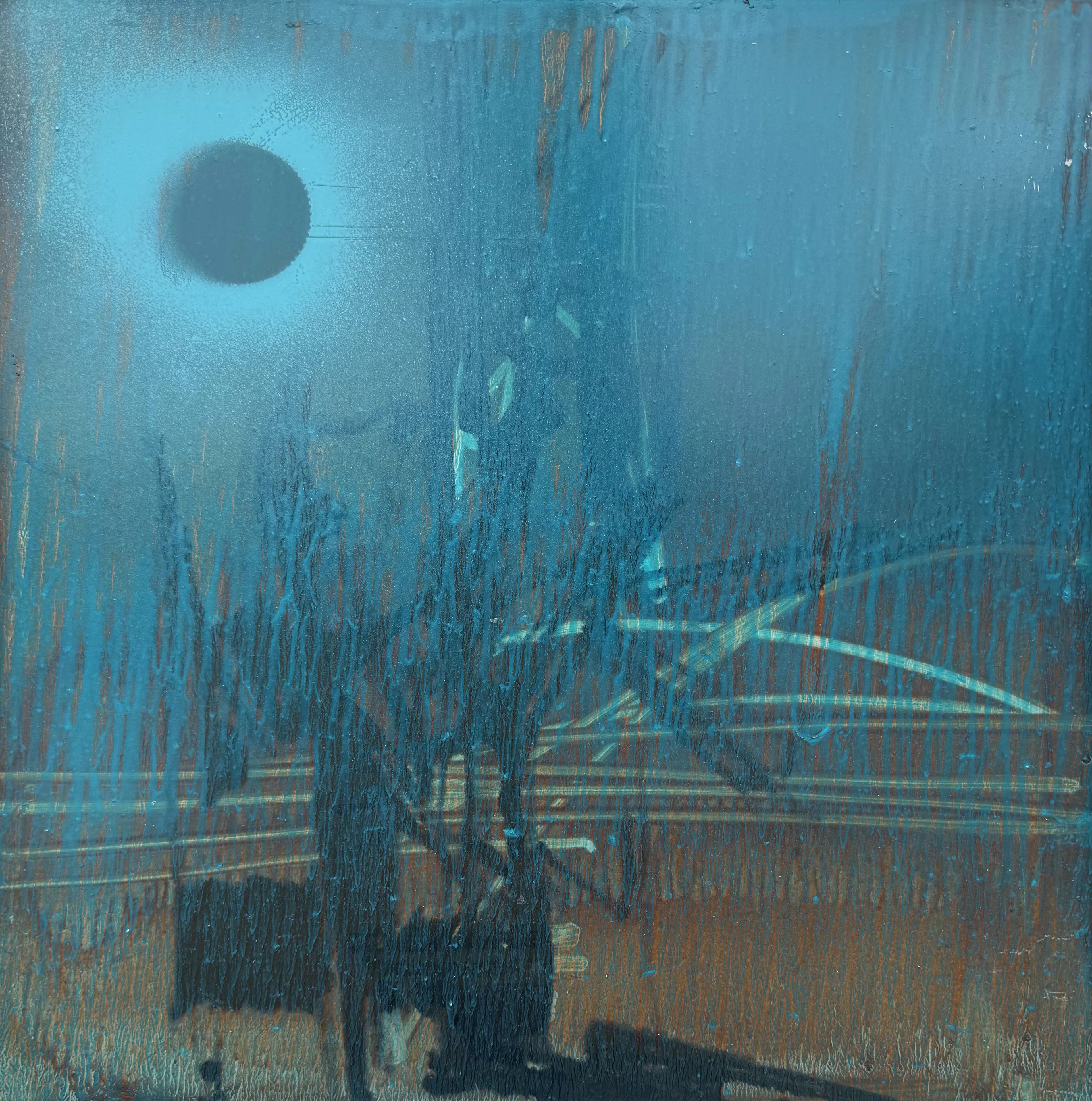 Image of 01.06 —  Diaries / Signs of the Times/ Series by Maryan Besaga, size: 40 Х40 см, made of mixed media on metal, Painting medium, from Poland, part of the Diaries / Signs of Time series, priced at €1500 Photo 1 of 3.