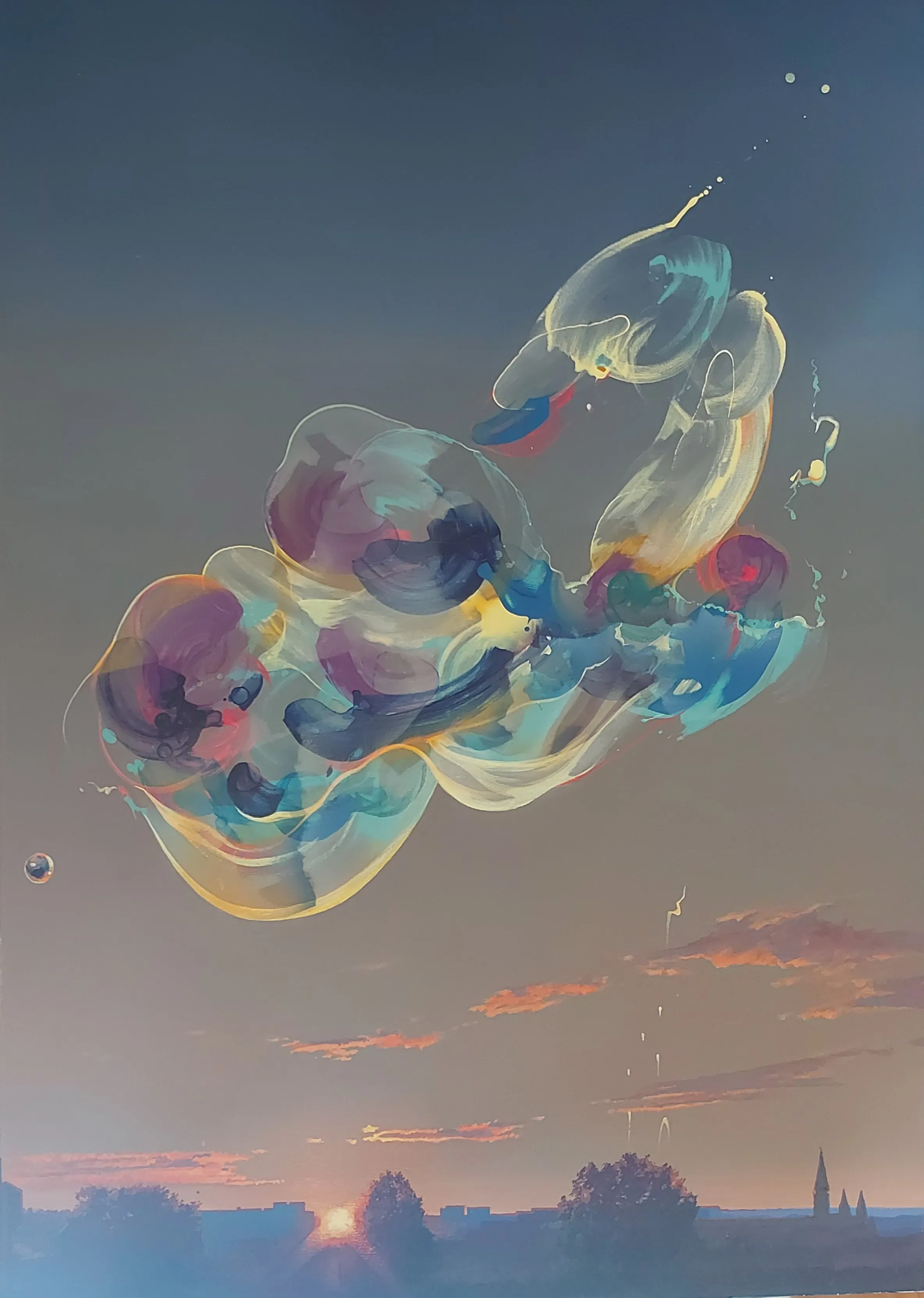 Image of Evening Hopes.  — "The Day After Tomorrow" Series. by Maryan Besaga, size: 100х70 cm, made of acrylic on canvas, Painting medium, from Ukraine, part of the DAY AFTER TOMORROW series
