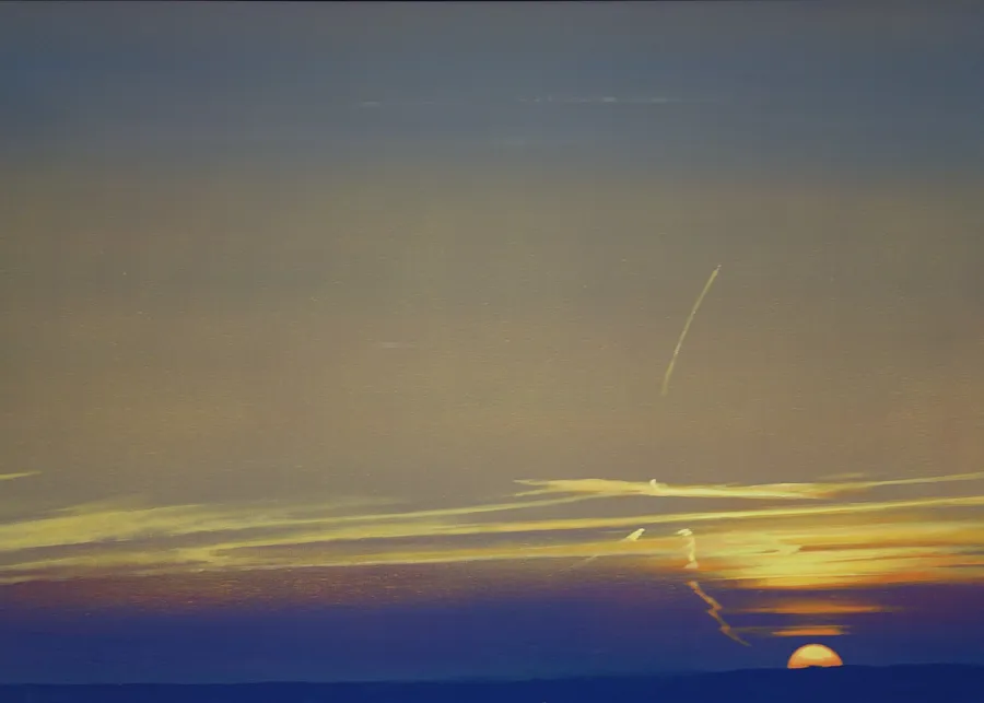 Image of Evening.  — "The Day After Tomorrow" Series. by Maryan Besaga, size: 70х100 cm, made of acrylic on canvas, Painting medium, from Ukraine, part of the DAY AFTER TOMORROW series, priced at $2000