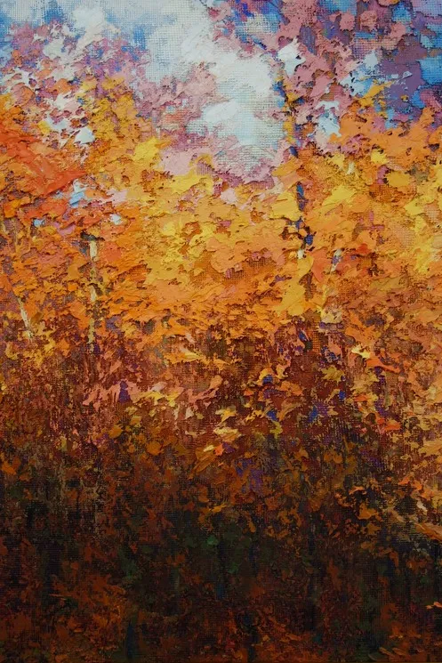 Image of October — "Impressions" Series by Maryan Besaga, size: 80Х60 см, made of oil on canvas, Painting medium, from Ukraine, part of the IMPRESSIONS series, priced at $2500
