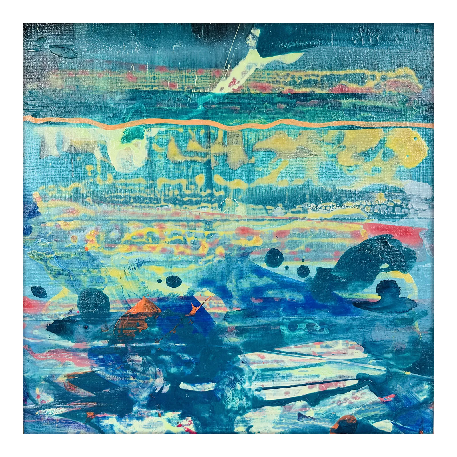 Image of 03. 21 — When I Was Waiting for You…/ "Diaries / Signs of the Times" Series by Maryan Besaga, size: 40 Х40 см, made of acrylic, cardboard, Painting medium, from Ukraine, part of the Diaries / Signs of Time series, priced at €1500