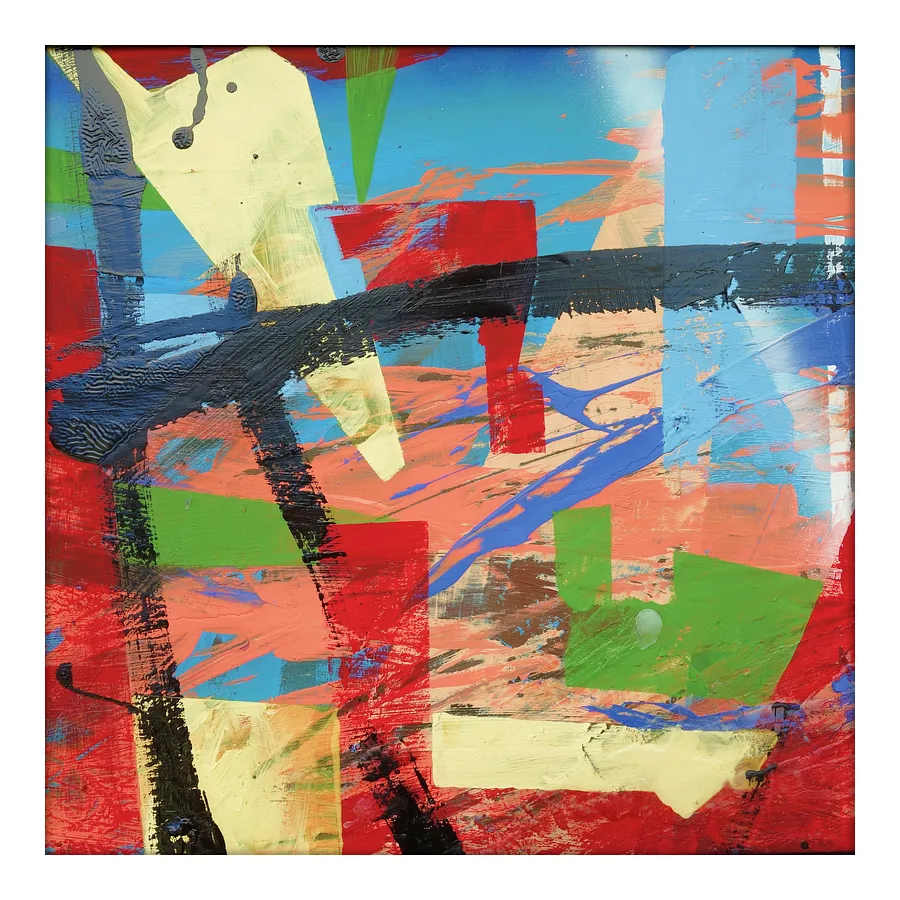 Image of 13.17 — Diaries / Signs of the Times/ Series by Maryan Besaga, size: 40 Х40 см, made of acrylic, cardboard, Painting medium, from Ukraine, part of the Diaries / Signs of Time series, priced at €1500