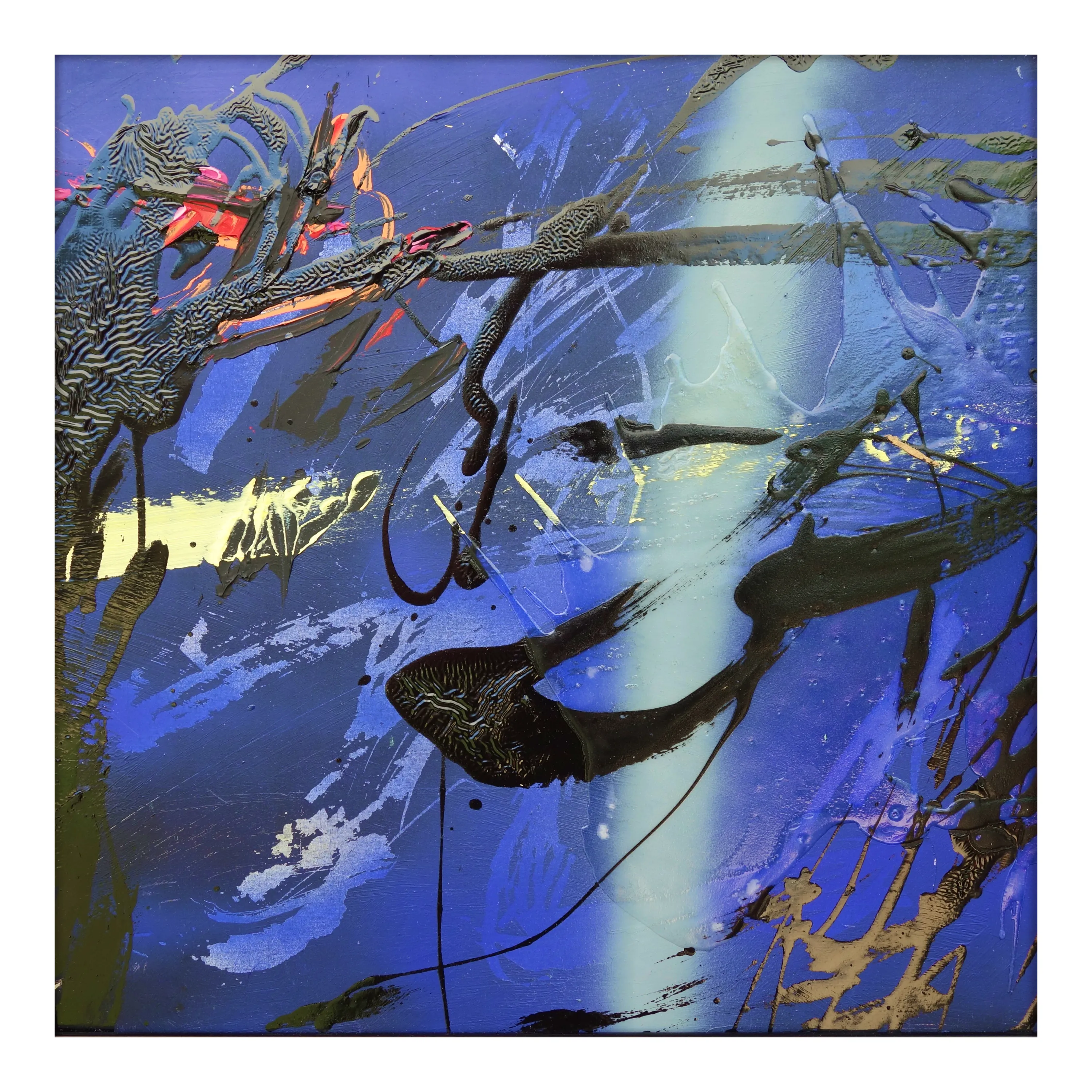 Image of 02.15 — Series / Diaries / Signs of the Times by Maryan Besaga, size: 40 Х40 см, made of acrylic, enamel, wax, metal, Painting medium, from Ukraine, part of the Diaries / Signs of Time series, priced at €1500