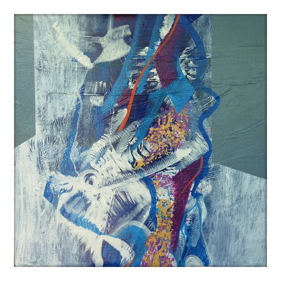 Image of 03.25. — Inner Trace / "Diaries / Signs of the Times" Series by Maryan Besaga, size: 40 Х40 см, made of acrylic on canvas, Painting medium, from Ukraine, part of the Diaries / Signs of Time series, priced at €1500