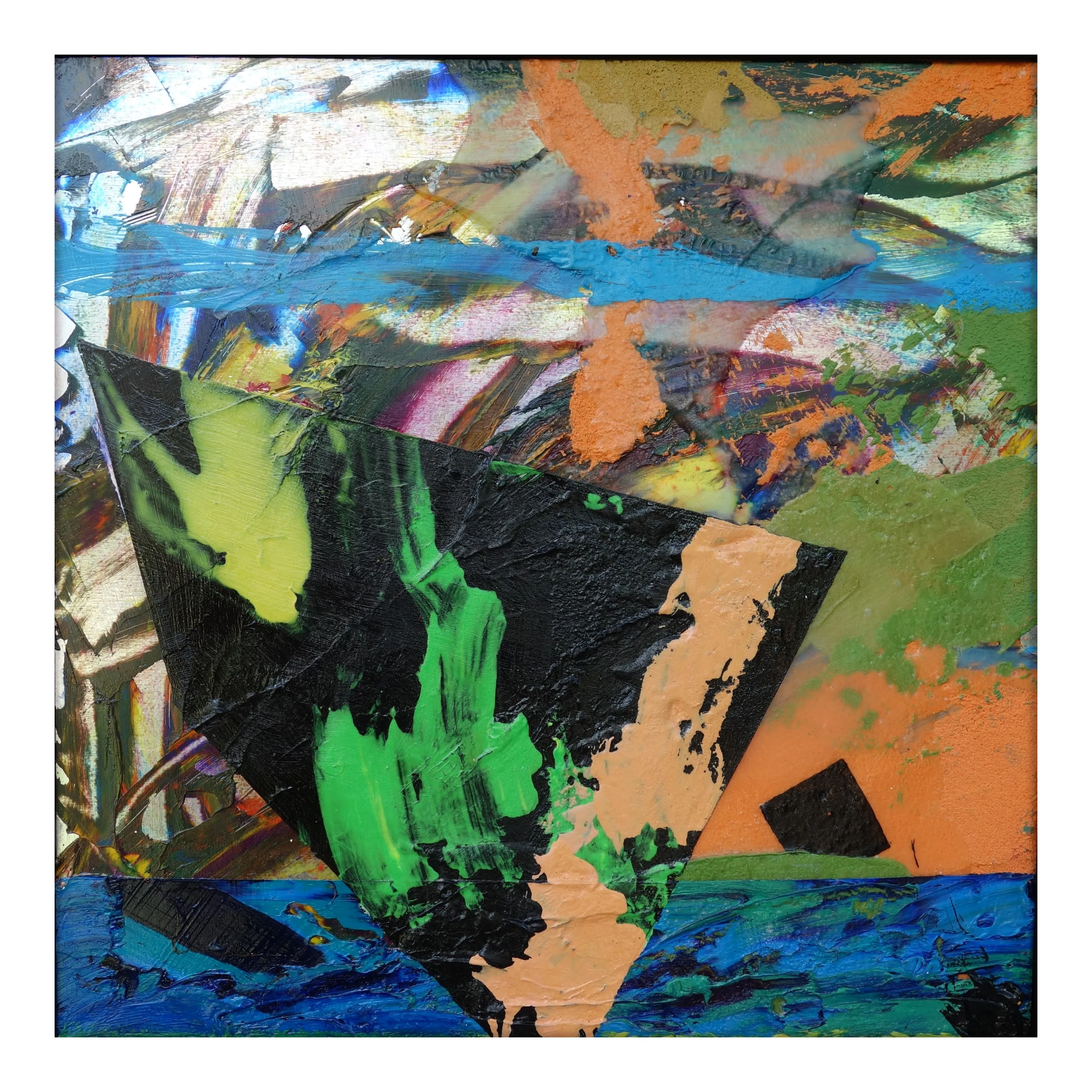 Image of 05.18 — "Diaries / Signs of the Times" Series by Maryan Besaga, size: 40 Х40 см, made of mixed media on metal, Painting medium, from Ukraine, part of the Diaries / Signs of Time series, priced at €1500