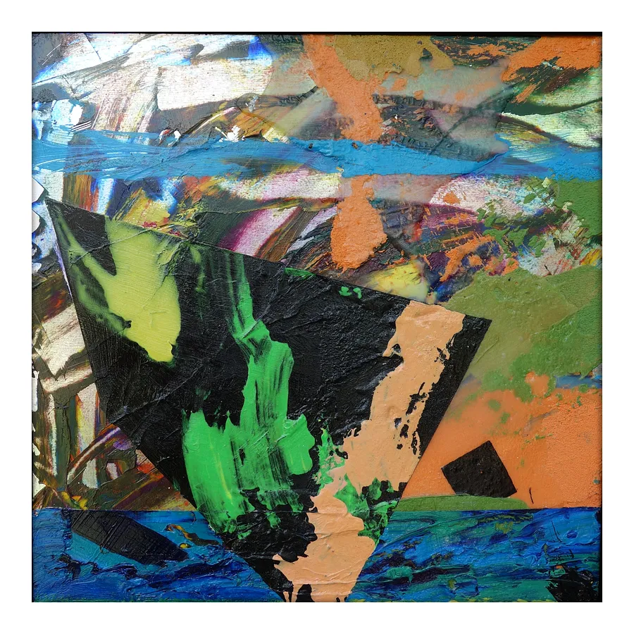 Image of 05.18 — "Diaries / Signs of the Times" Series by Maryan Besaga, size: 40 Х40 см, made of mixed media on metal, Painting medium, from Ukraine, part of the Diaries / Signs of Time series, priced at €1500