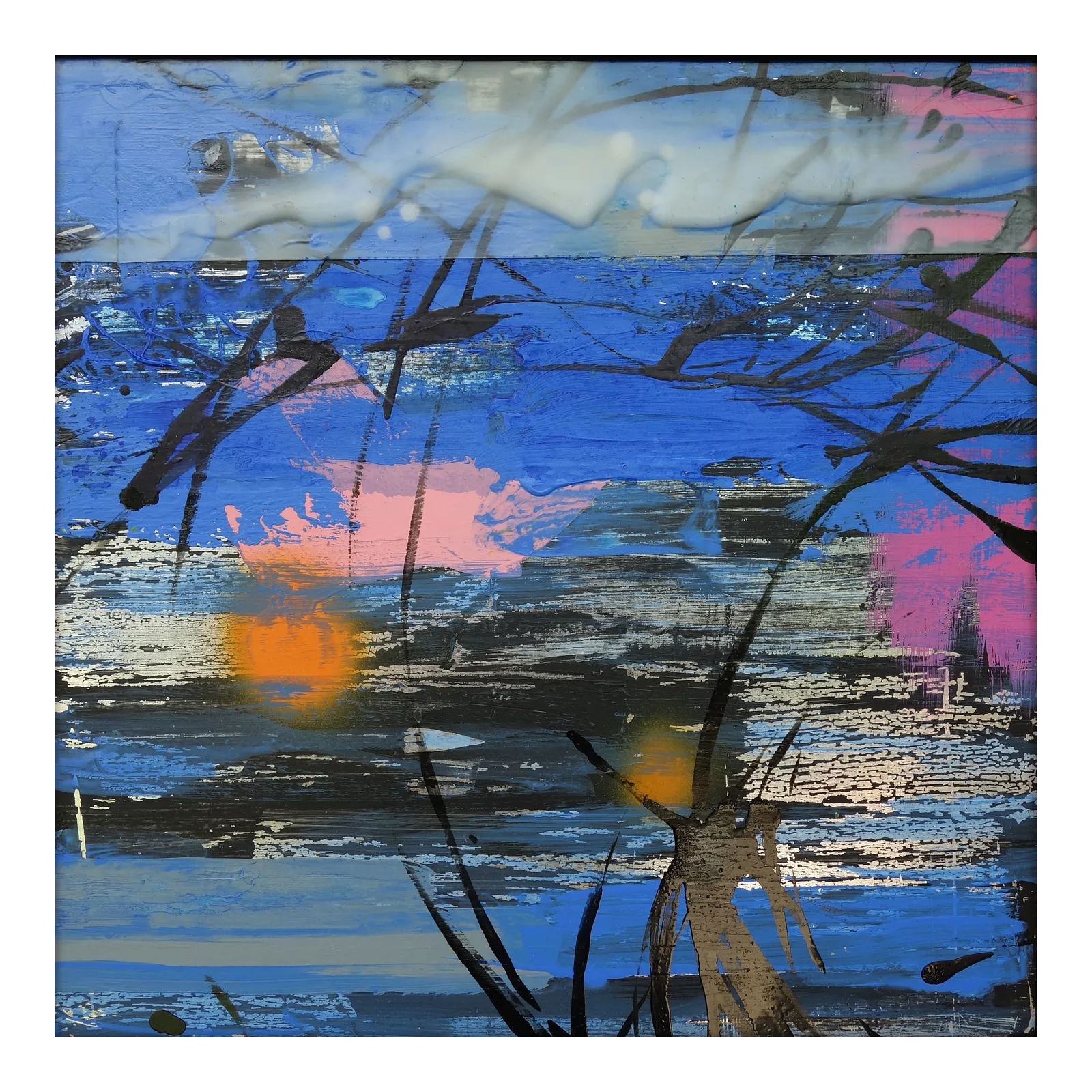 Image of 03.08 Diaries / Signs of the Times" Series by Maryan Besaga, size: 40 Х40 см, made of mixed media on metal, Painting medium, from Ukraine, part of the Diaries / Signs of Time series, priced at €1500