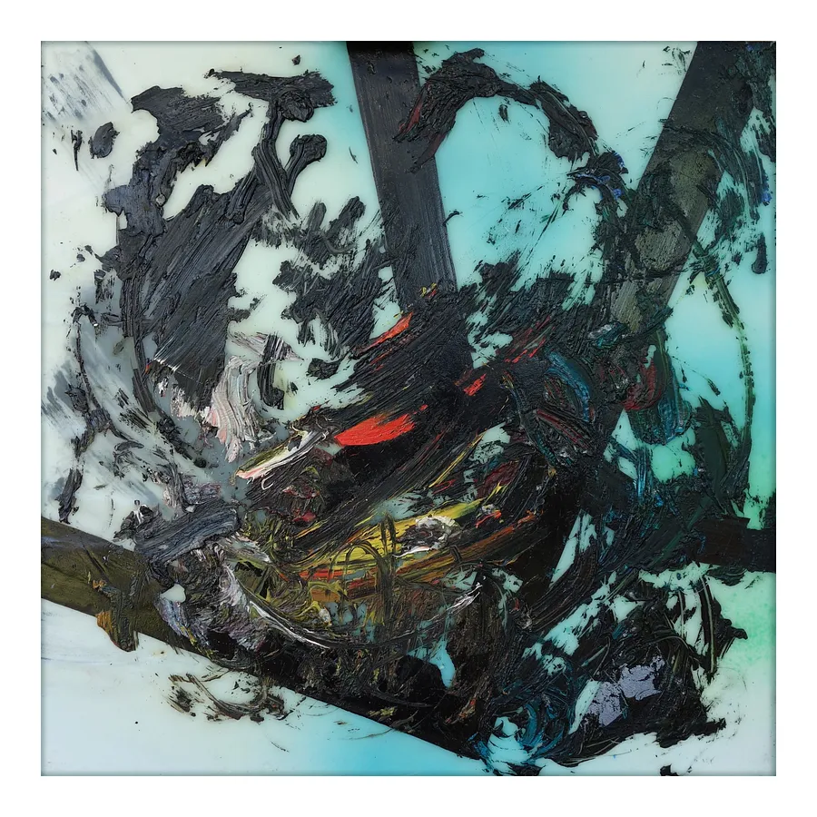 Image of 06.17 — Afterword /Diaries / Signs of the Times / Series by Maryan Besaga, size: 40 Х40 см, made of mixed media cardboard, Painting medium, from Ukraine, part of the Diaries / Signs of Time series, priced at €1500