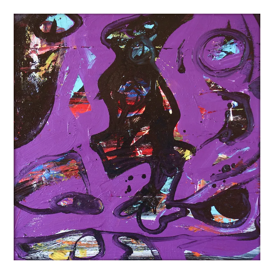Image of 04.13  — Diaries / Signs of the Times/ Series by Maryan Besaga, size: 40 Х40 см, made of acrylic, enamel, cardboard, Painting medium, from Ukraine, part of the Diaries / Signs of Time series, priced at €1500