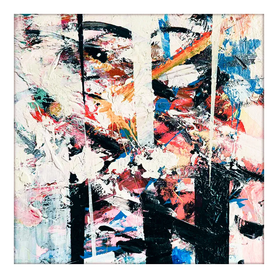 Image of 03/26 — Presence / "Diaries / Signs of the Time" Series by Maryan Besaga, size: 40 Х40 см, made of acrylic, cardboard, Painting medium, from Ukraine, part of the Diaries / Signs of Time series, priced at €1500