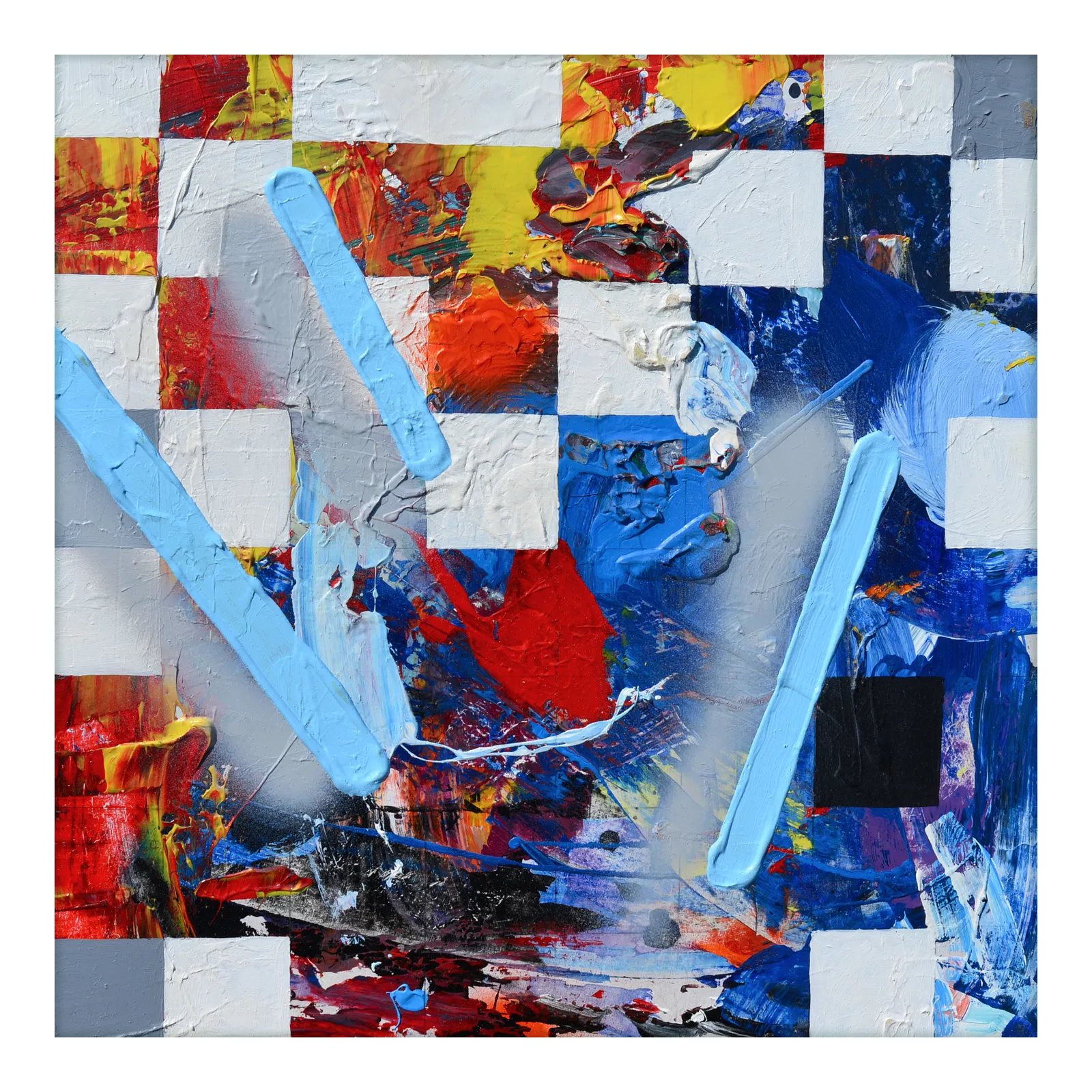Image of 03.13 — Diaries / Signs of the Times/ Series by Maryan Besaga, size: 40 Х40 см, made of acrylic, cardboard, Painting medium, from Ukraine, part of the Diaries / Signs of Time series, priced at €1500