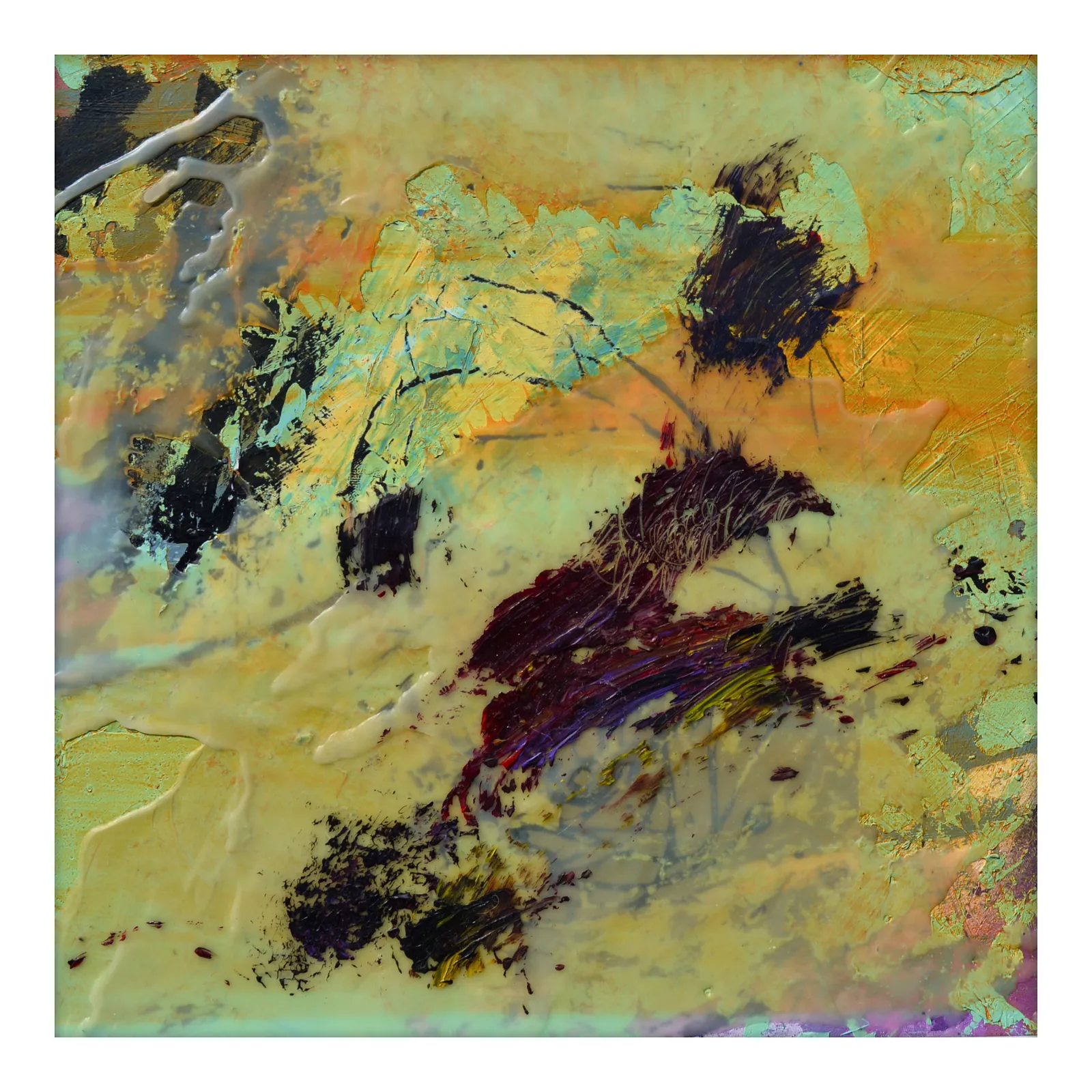 Image of 05.16 — Diaries / Signs of the Times/ Series by Maryan Besaga, size: 40 Х40 см, made of acrylic, enamel, wax, metal, Painting medium, from Ukraine, part of the Diaries / Signs of Time series, priced at €1500