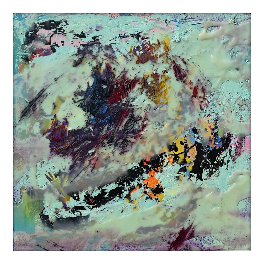 Image of 06.16 — Diaries / Signs of the Times / Series by Maryan Besaga, size: 40 Х40 см, made of oil, enamel, wax, metal, Painting medium, from Ukraine, part of the Diaries / Signs of Time series, priced at €1500