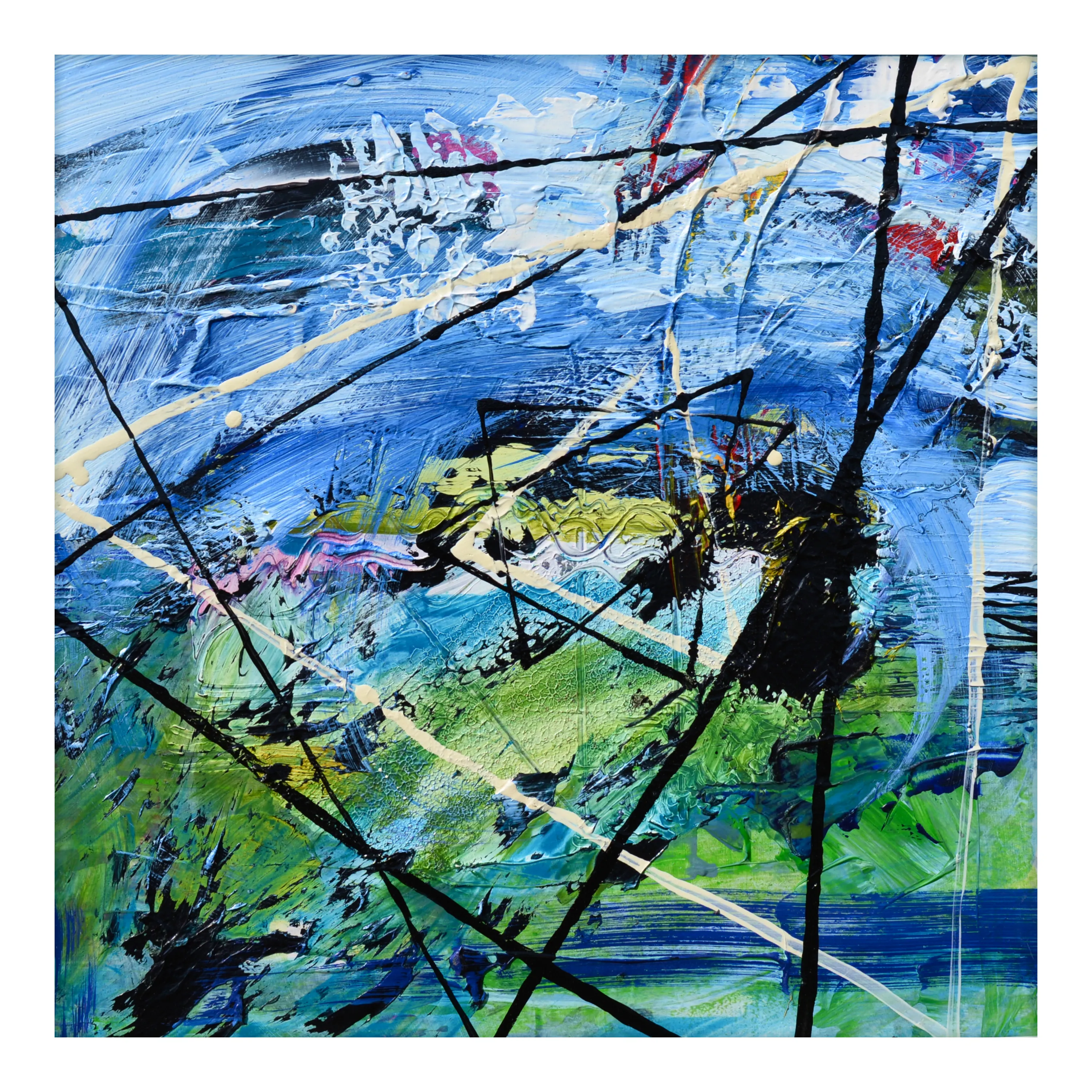 Image of 03.11 — Diaries / Signs of the Times/ Series by Maryan Besaga, size: 40 Х40 см, made of mixed media cardboard, Painting medium, from Ukraine, part of the Diaries / Signs of Time series, priced at €1500