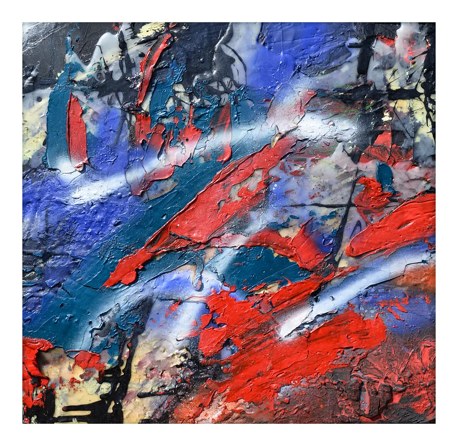 Image of 01.11 — Diaries / Signs of the Times/ Series by Maryan Besaga, size: 40 Х40 см, made of mixed media cardboard, Painting medium, from Ukraine, part of the Diaries / Signs of Time series, priced at €1500