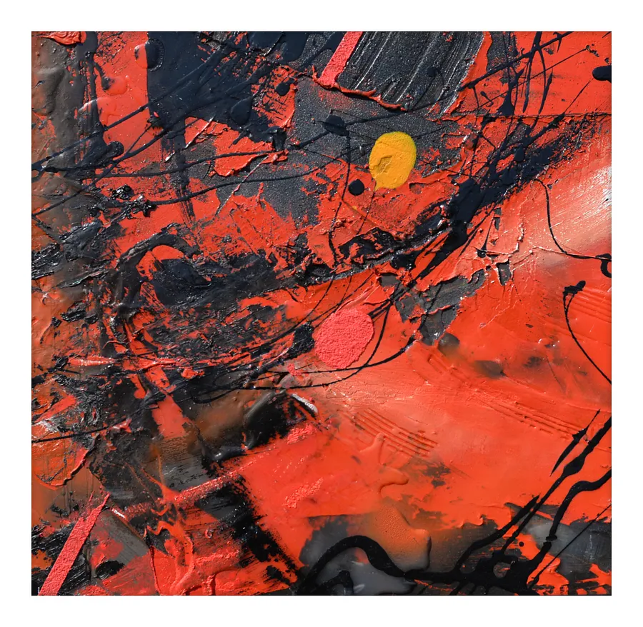 Image of 03.07 —  /Diaries / Signs of the Times/ Series by Maryan Besaga, size: 40 Х40 см, made of mixed media on metal, Painting medium, from Ukraine, part of the Diaries / Signs of Time series, priced at €1500