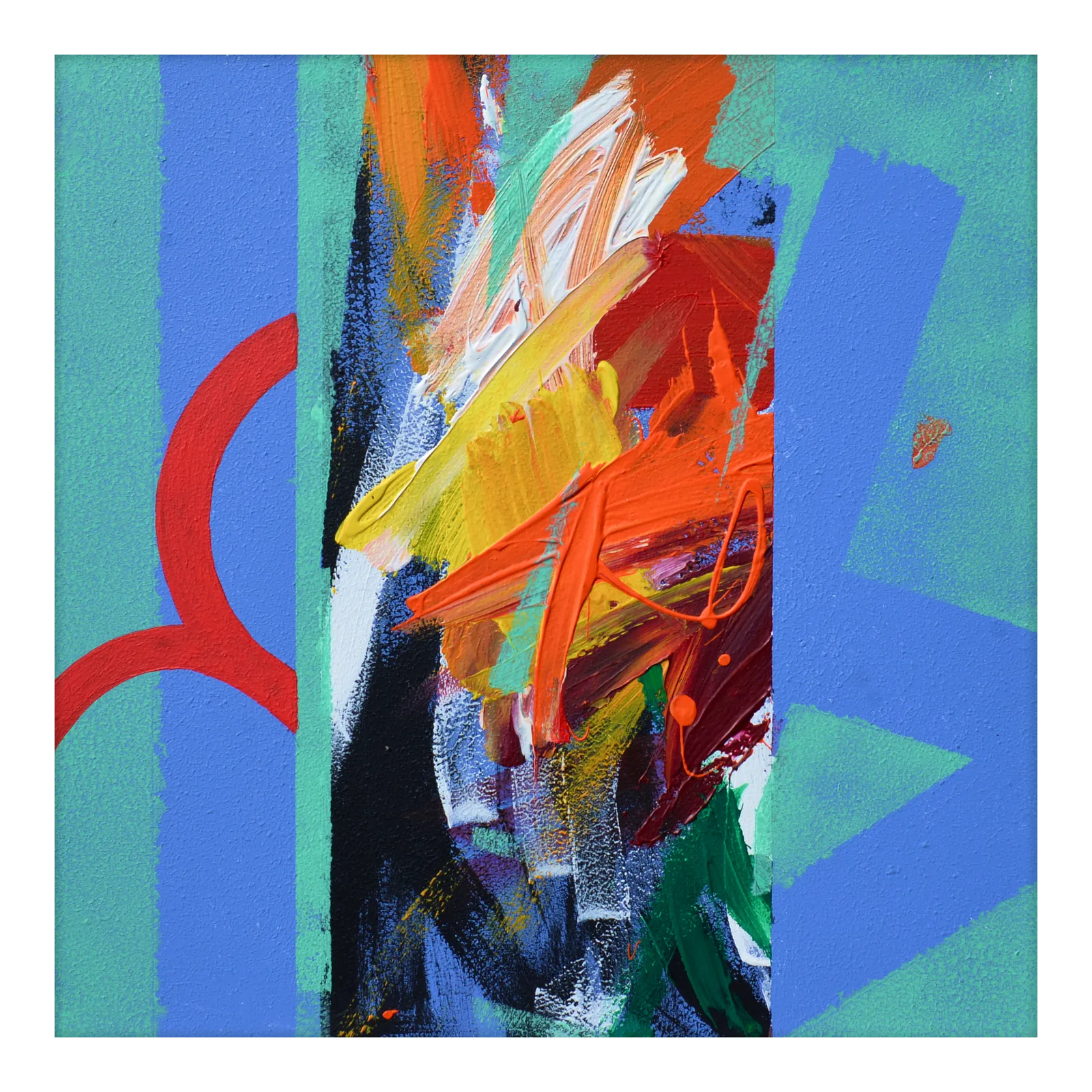 Image of 01.17 — Yesterday / Diaries  Signs of the Times / Series by Maryan Besaga, size: 40 Х40 см, made of acrylic, cardboard, Painting medium, from Ukraine, part of the Diaries / Signs of Time series, priced at €1500