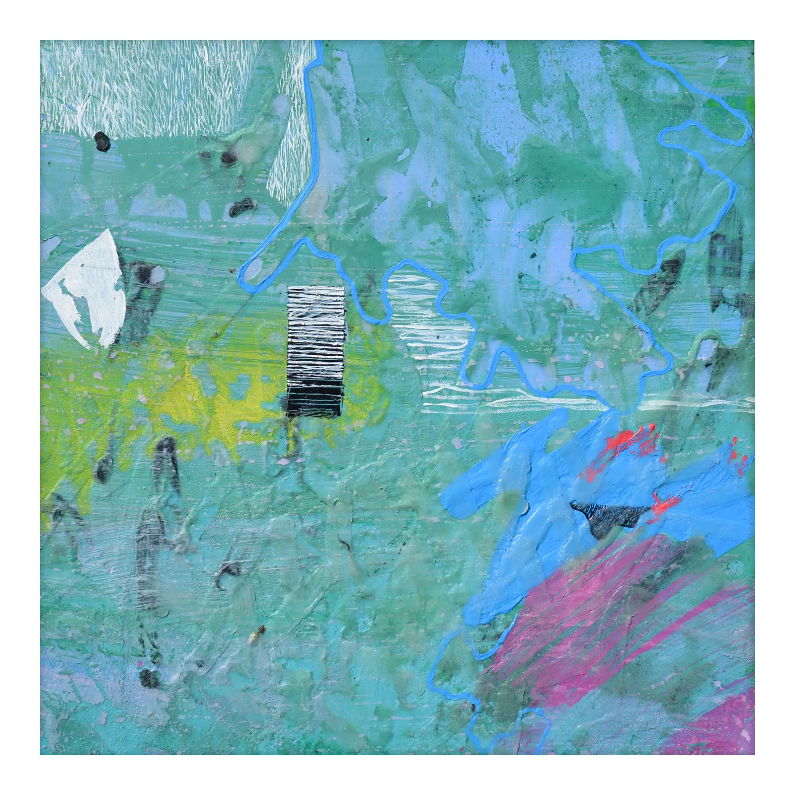 Image of 07.17 — Diaries / Signs of the Times/ Series by Maryan Besaga, size: 40 Х40 см, made of mixed media on metal, Painting medium, from Ukraine, part of the Diaries / Signs of Time series, priced at €1500