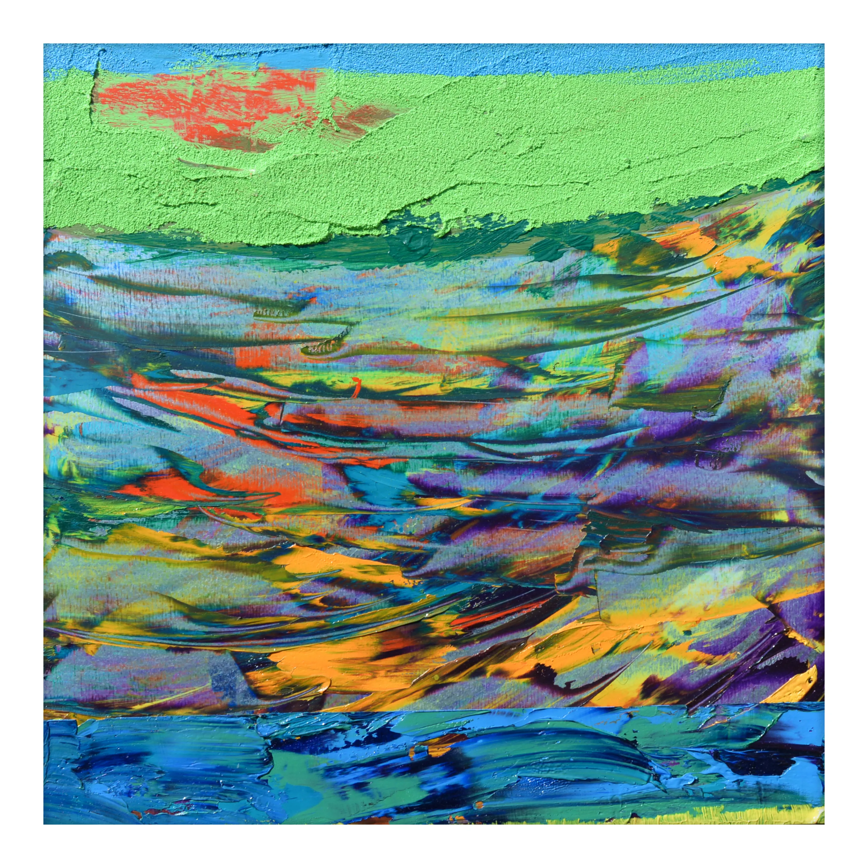 Image of 06.18 — "Diaries / Signs of the Times" Series by Maryan Besaga, size: 40 Х40 см, made of mixed media on metal, Painting medium, from Ukraine, part of the Diaries / Signs of Time series, priced at €1500