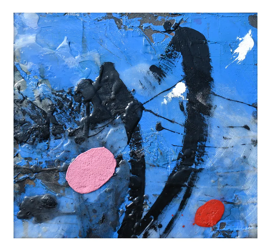 Image of 01.07 —  / Diaries / Signs of the Times / Series by Maryan Besaga, size: 40 Х40 см, made of mixed media on metal, Painting medium, from Ukraine, part of the Diaries / Signs of Time series, priced at €1500