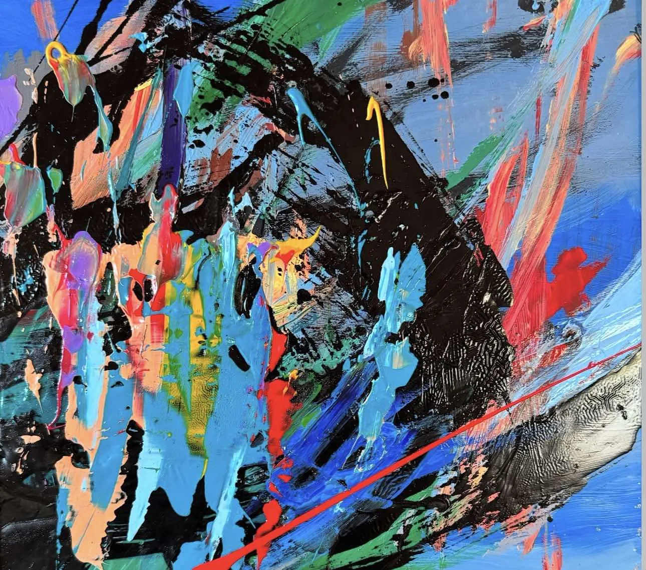 Image of 03. 16 — Déjà vu / Episode / Diaries / Signs of the Times / Series. by Maryan Besaga, size: 40 Х40 см, made of mixed media cardboard, Painting medium, from Ukraine, part of the Diaries / Signs of Time series, priced at €1500