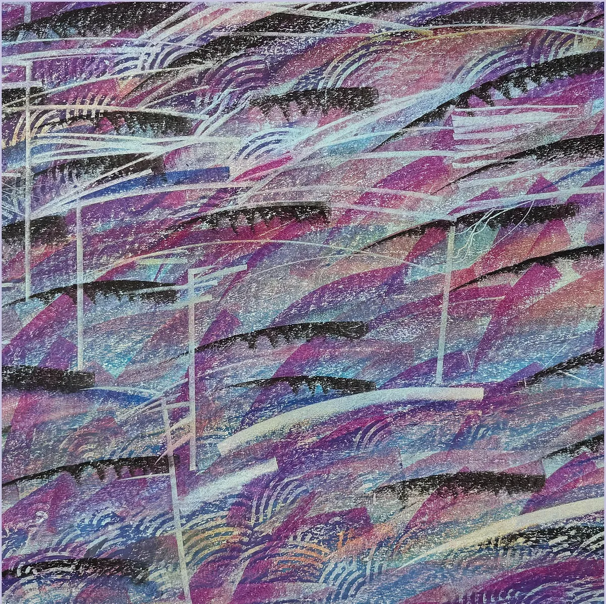 Image of Winter Rhythms by Maryan Besaga, size: 70 х70 см, made of pastel, paper, Graphics medium, from Ukraine, part of the ART TO WEAR series, priced at $4500