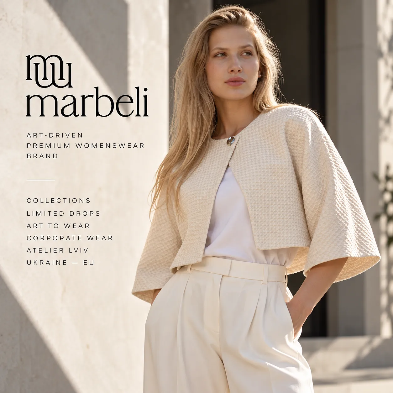 Обкладинка проєкту "MARBELI" від Мар'ян Бесага, проєкт типу FASHION
